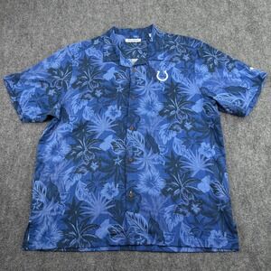 Indianapolis Colts Tommy Bahama Shirt Mens Extra Large Silk Aloha Camp Button Up